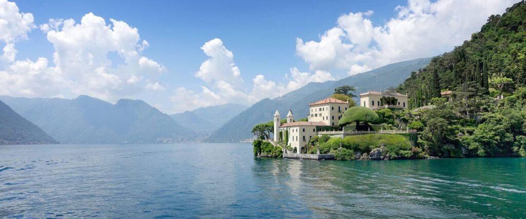 Luxury wedding venues on Lake Como including historic villas and five-star hotels overlooking the lake.