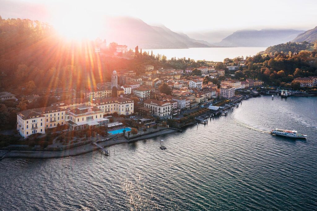 Panoramic view of Lake Como, one of the world's leading luxury wedding destinations.