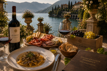 Luxury food and wine experience overlooking Lake Como featuring fine Italian cuisine, premium wines, gourmet tastings and bespoke culinary experiences in Northern Italy.