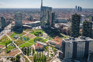 Porta Nuova business district in Milan, home to international headquarters and executive chauffeur services by MC Eurodriver.
