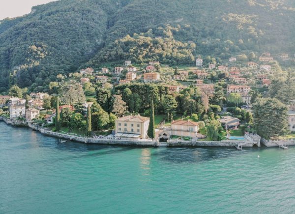 Villa Aura del Lago overlooking Lake Como with elegant gardens and panoramic lake views.